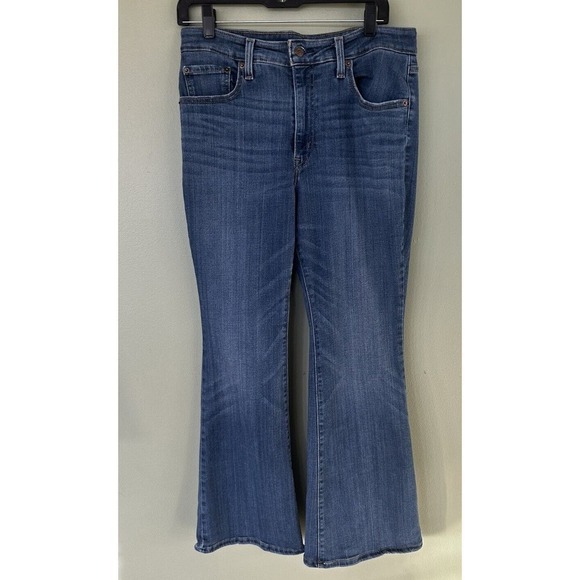 LEVIS 726 Jeans Sz 32/28 Flare High Rise Med Wash Denim Stretch High Waist​​​​ - Picture 4 of 12